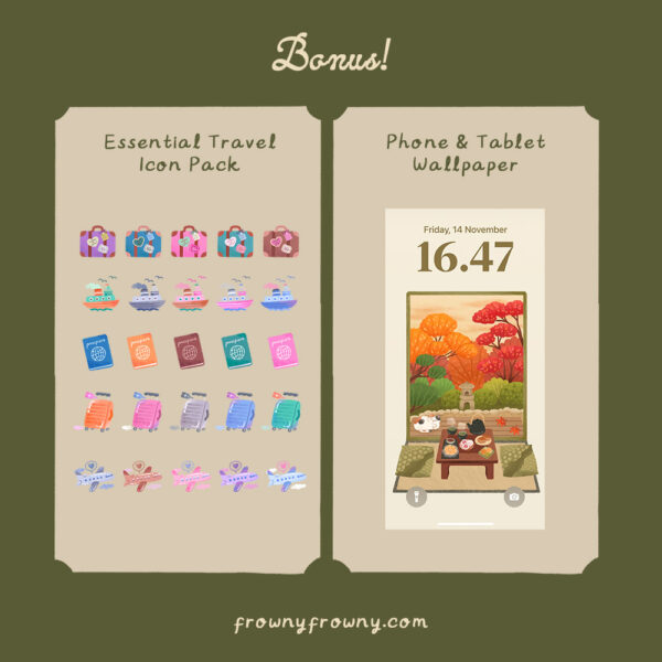 Kyoto - Post 05_square Kyoto – Digital Desktop Organizer Wallpaper + Icons Set