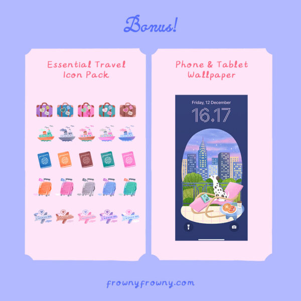 New York - Post 05_square New York – Digital Desktop Organizer Wallpaper + Icons Set